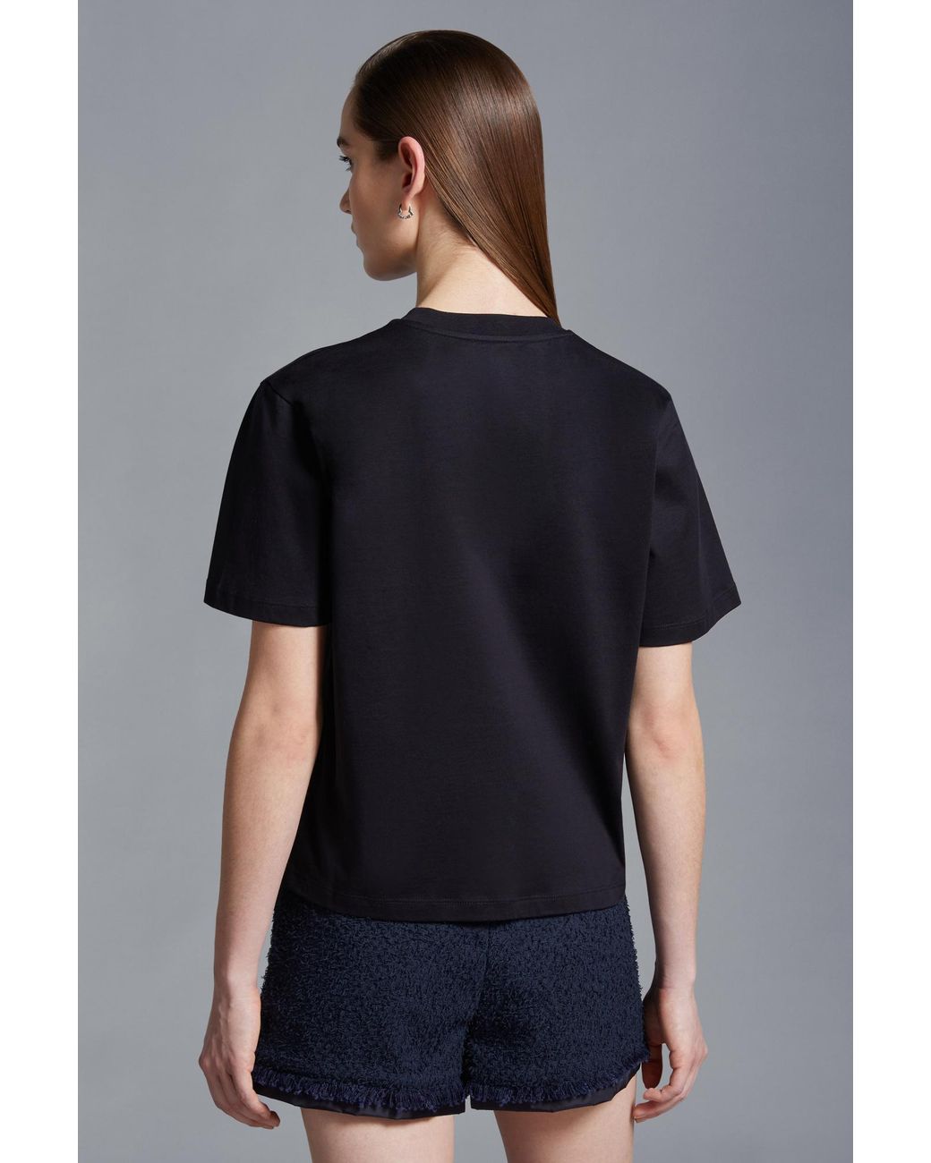 Moncler Black Tweed Pocket Crewneck T-Shirt
