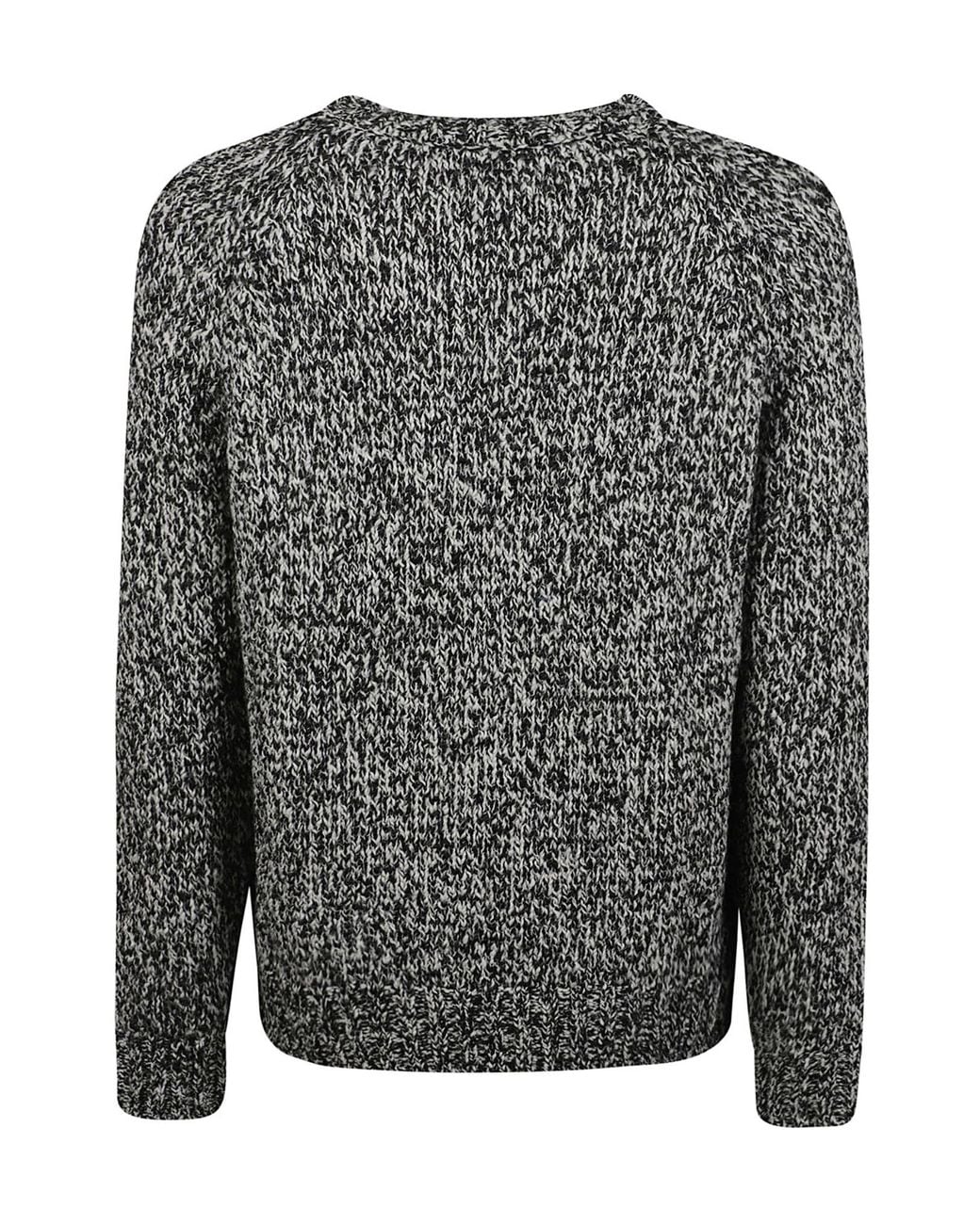Ballantyne Gray Raw Diamond Crewneck Knitted Jumper for men