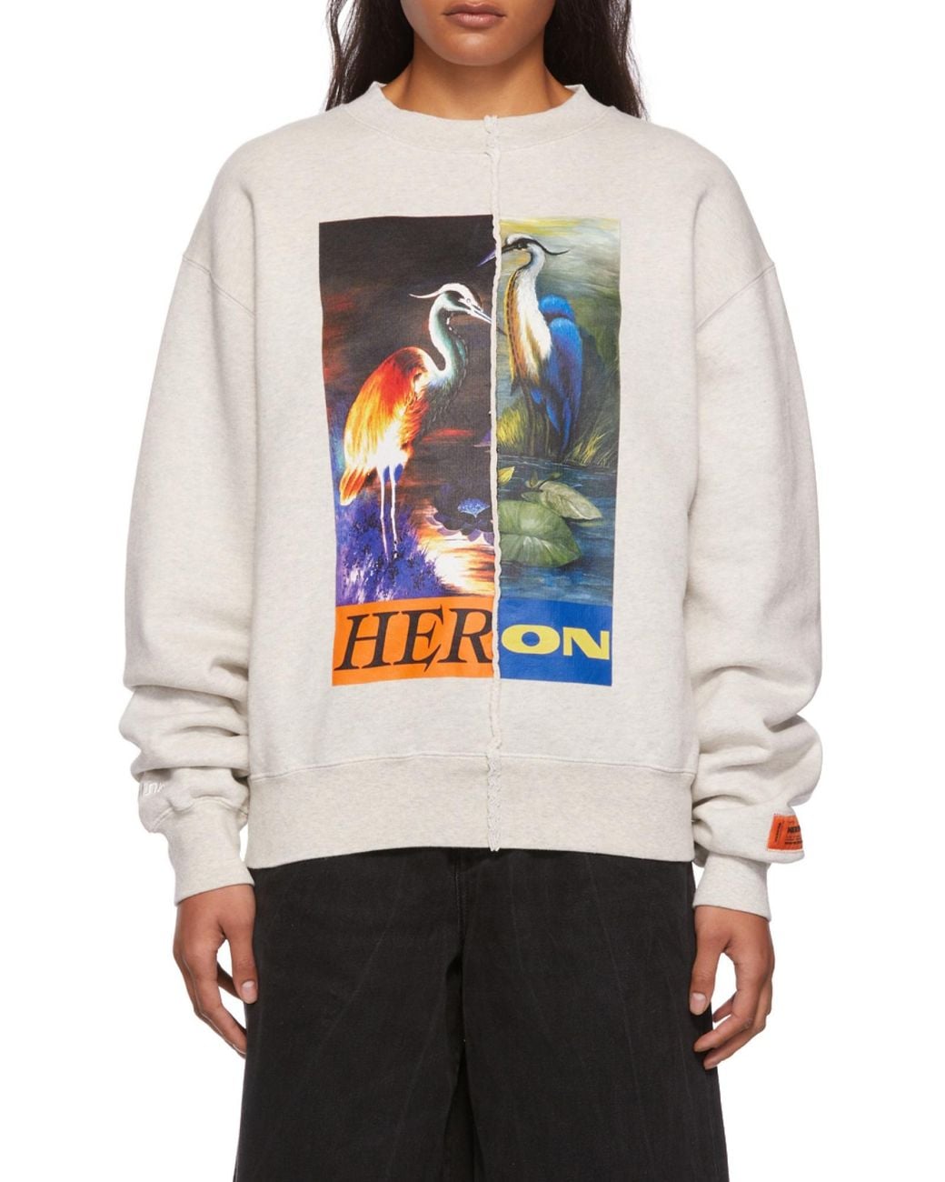 Heron Preston White Split Heron Crew-Neck T-Shirt for men