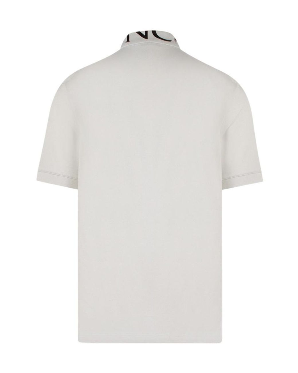 Moncler White Turndown Short-Sleeved T-Shirt for men
