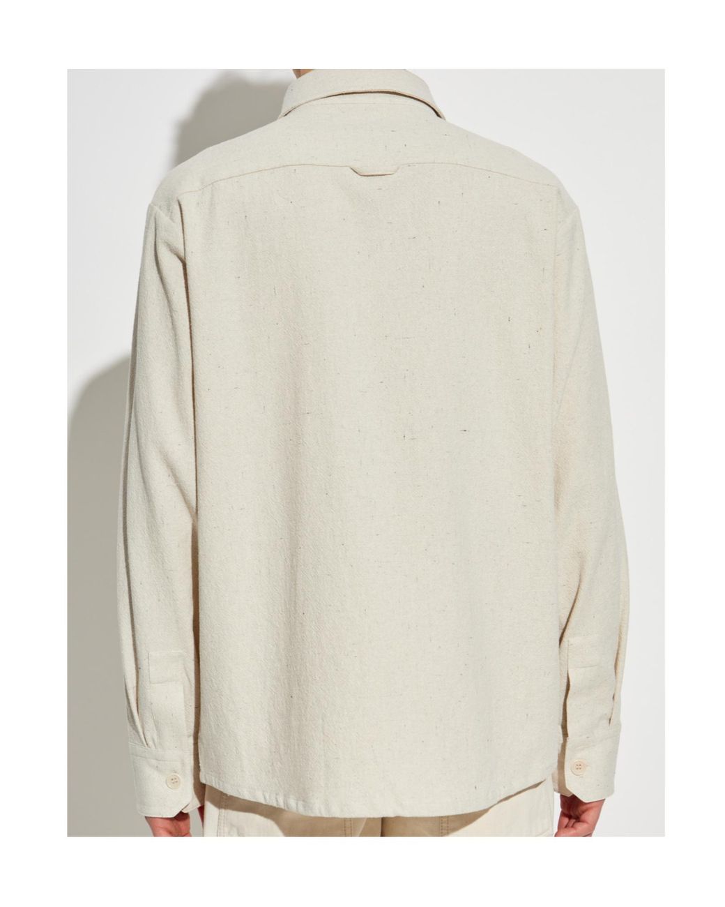 A.P.C. White Curved Hem Shirt for men