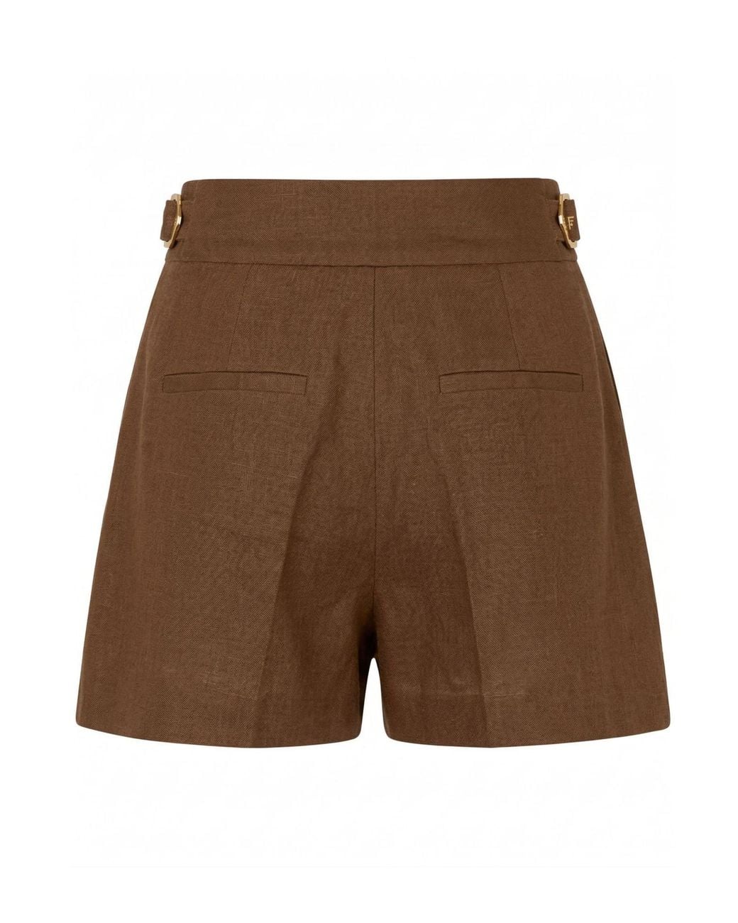 Elisabetta Franchi Brown Pleated Shorts