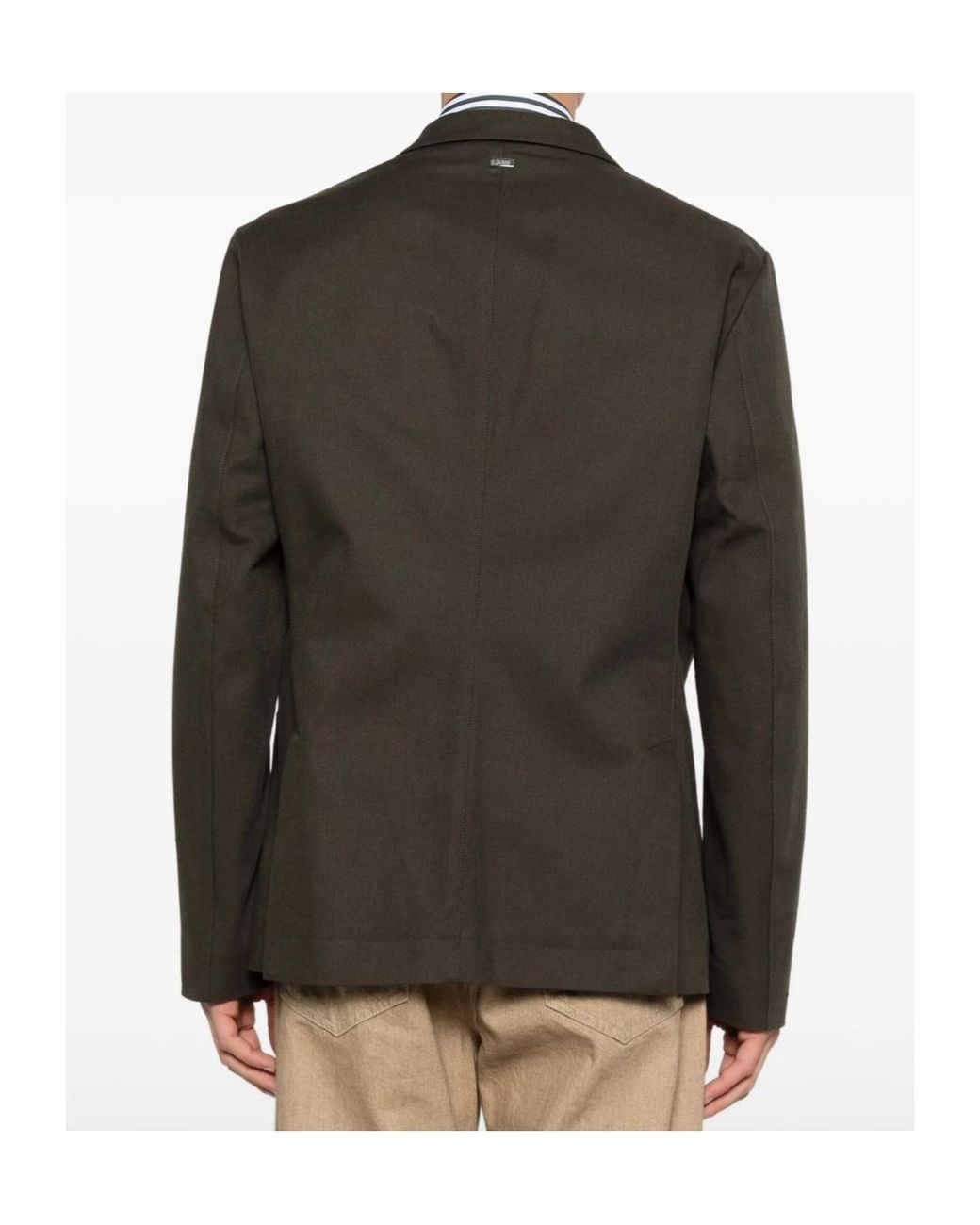 Herno Green Patch-Pocket Blazer for men