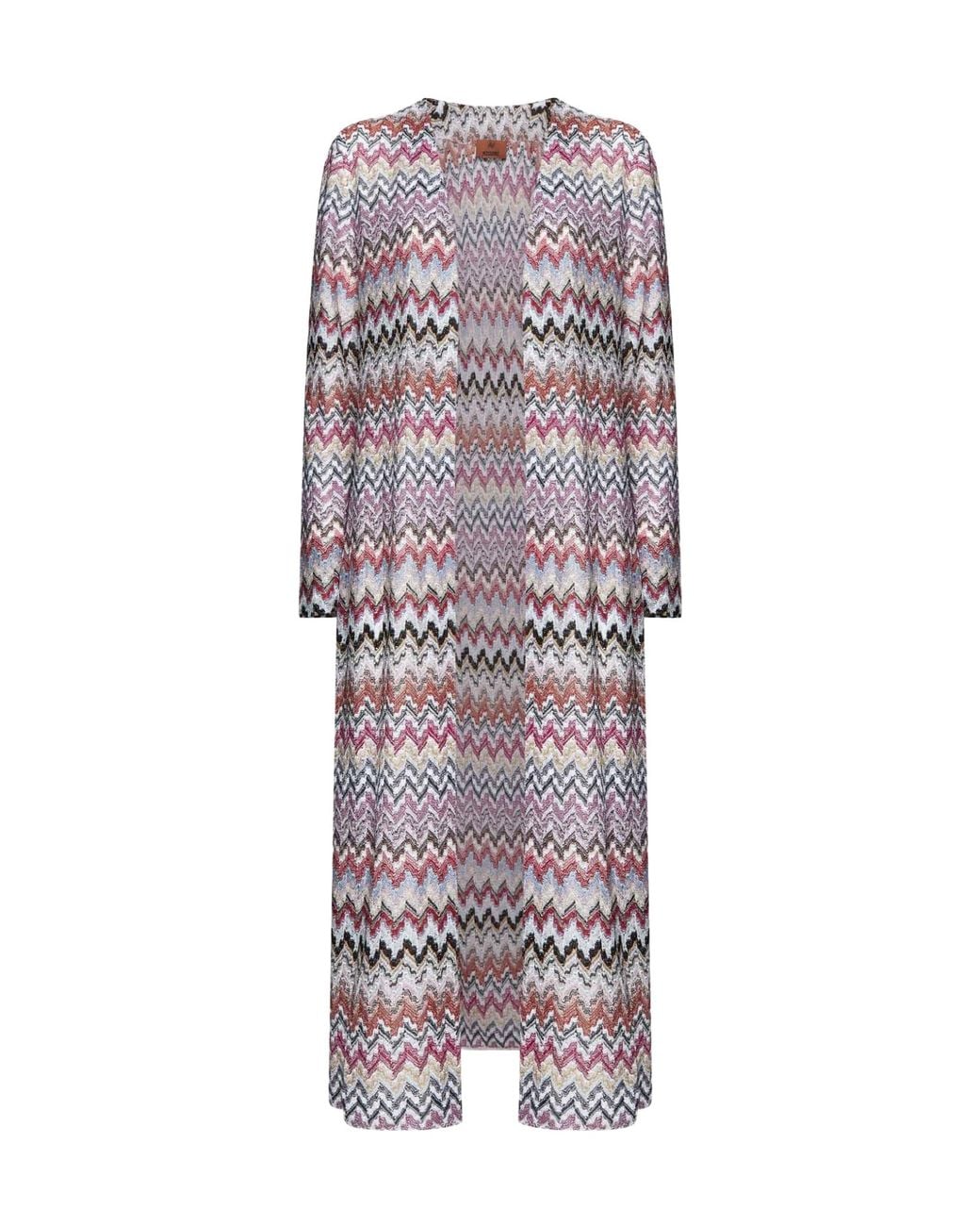 Missoni Purple All-Over Patterned Long-Sleeved Cardigan