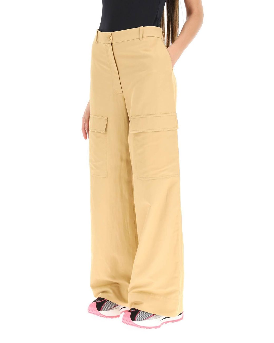 Stella McCartney Natural Straight-Leg Cargo Pants