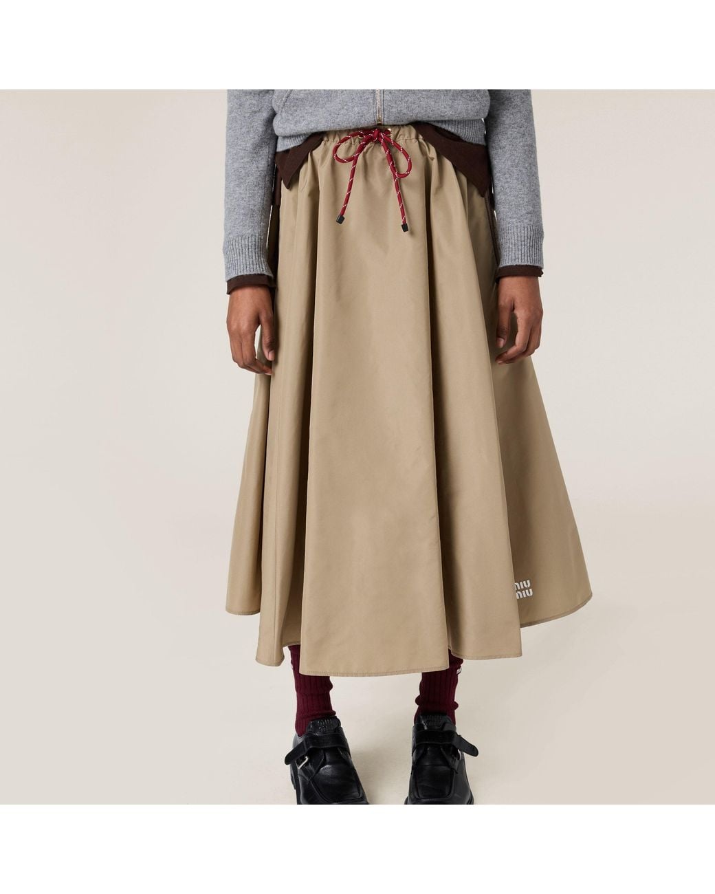 Miu Miu Brown Technical Fabric Skirt