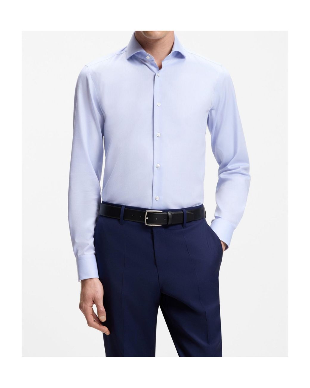 Boss Blue Slim-Fit Cotton Shirt for men