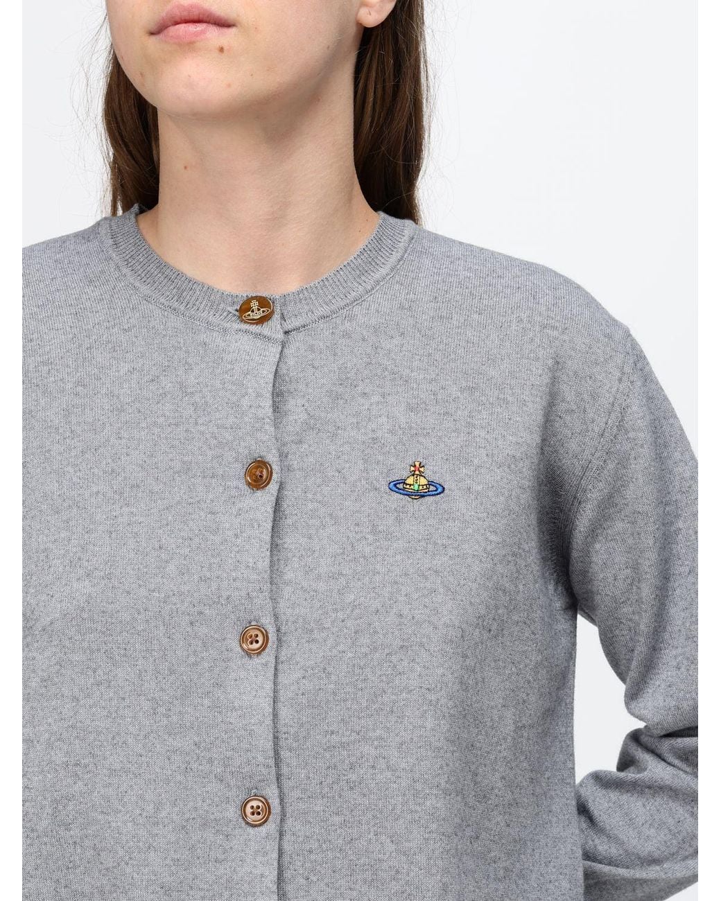 Vivienne Westwood Gray Orb Button Cardigan