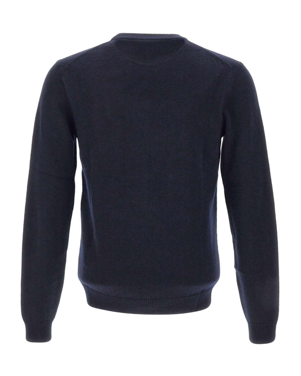 Sun 68 Blue Logo Crew Neck Knitted Sweater for men