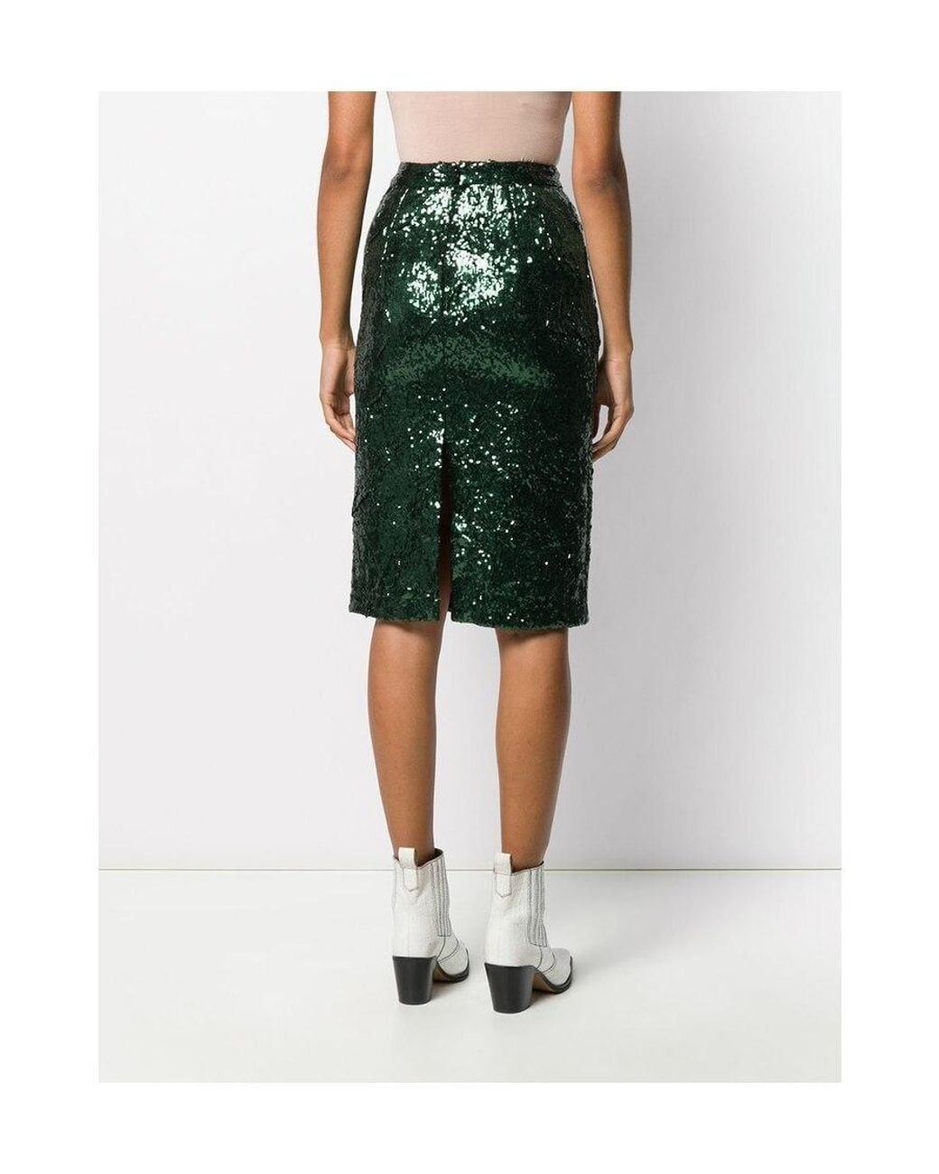 N°21 Green Sequined Pencil Skirt