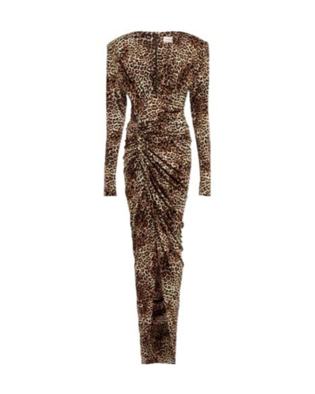 Alexandre Vauthier Brown Leopard-Print Jersey Maxi Dress