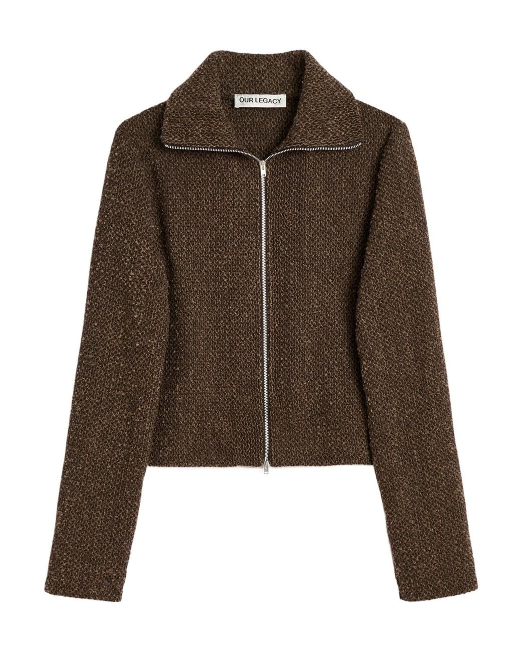 Our Legacy Brown Slim Zip Long-Sleeved Cardigan
