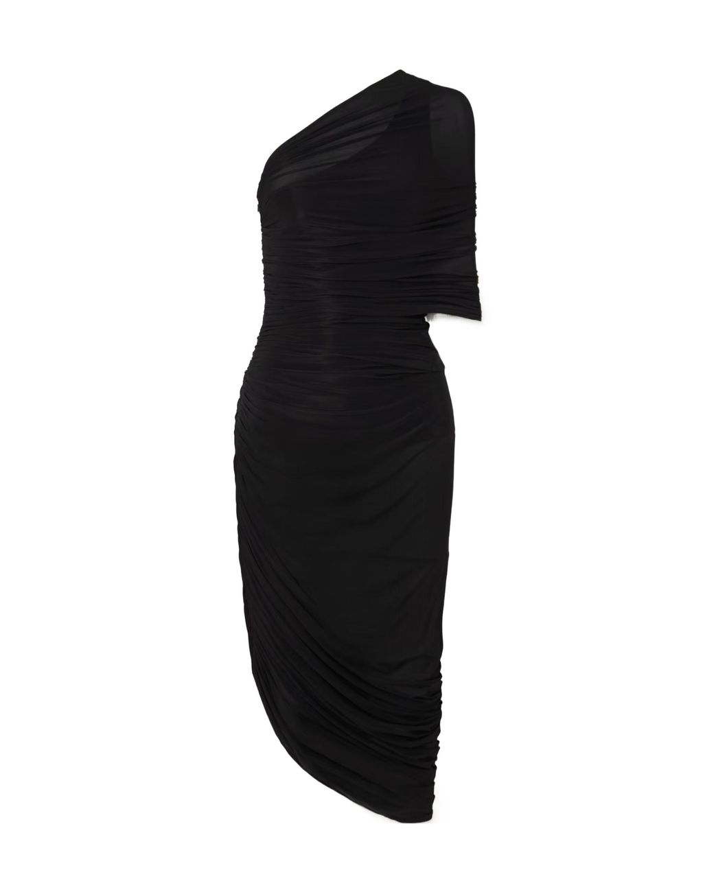 Magda Butrym Black Asymmetrical Pleated Dress