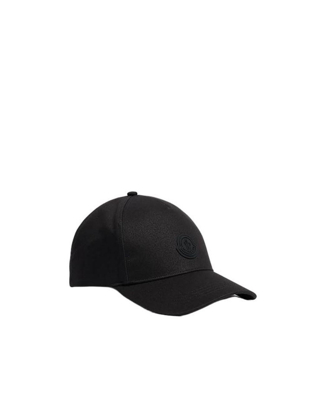 Moncler Black Logo Cotton Gabardine Baseball Cap for men