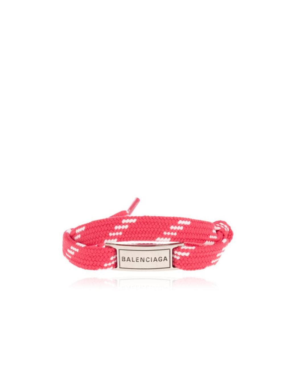 Balenciaga Pink Logo Engraved Bracelet for men
