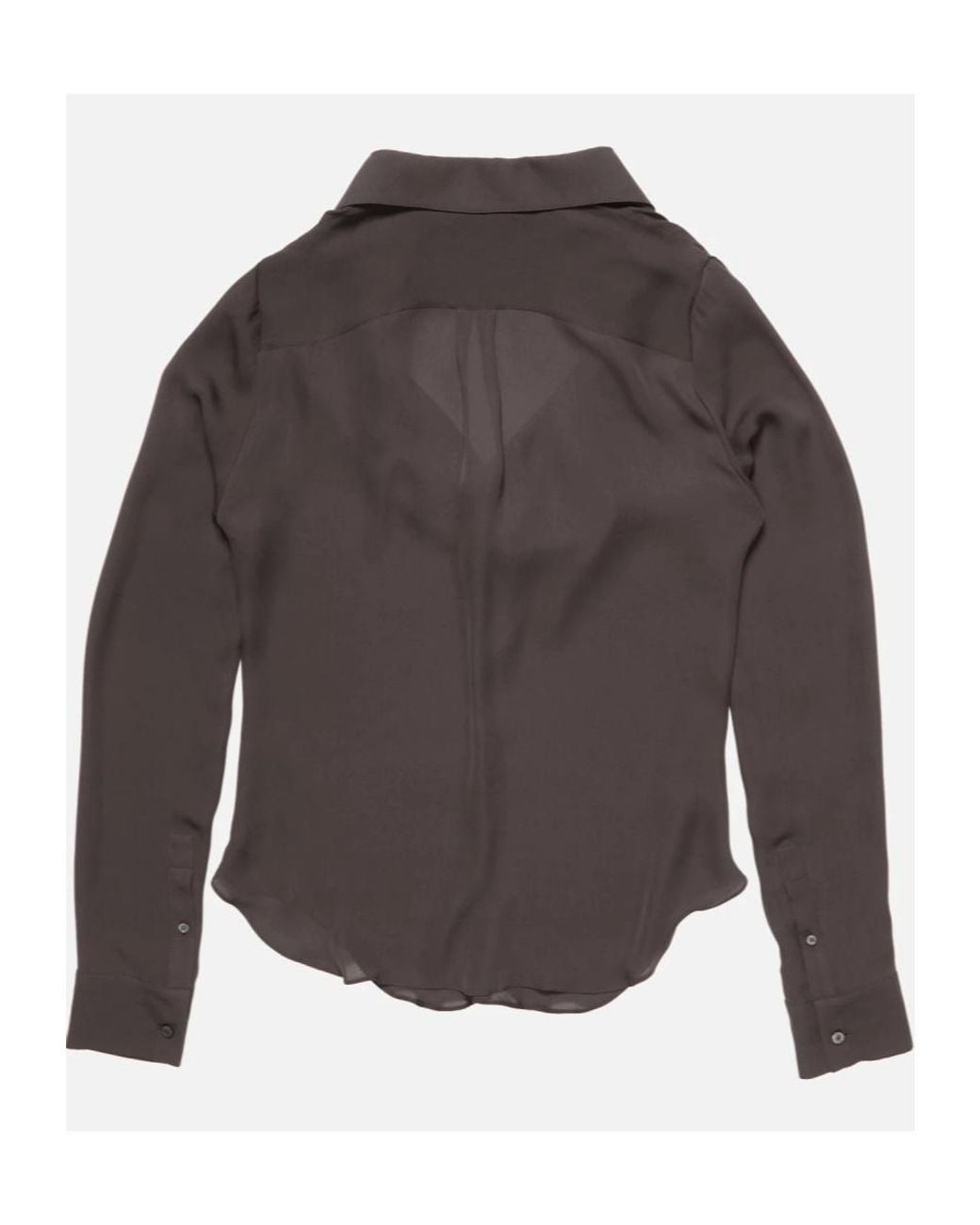Acne Gray Cowl Neck Draped Blouse