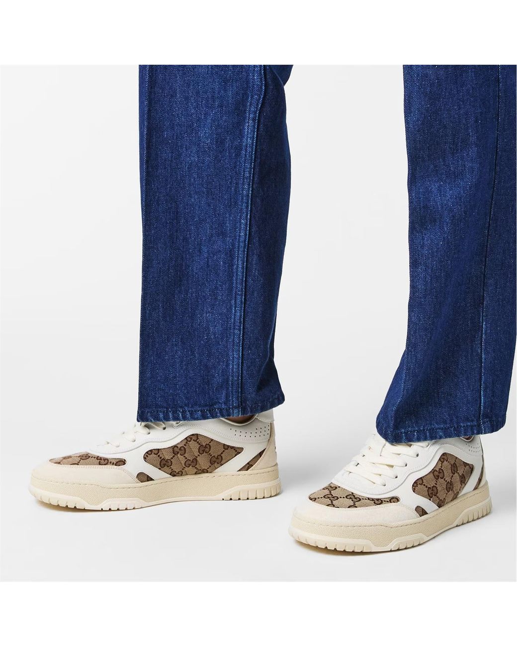 Gucci Natural Lace-Up Casual Sneakers