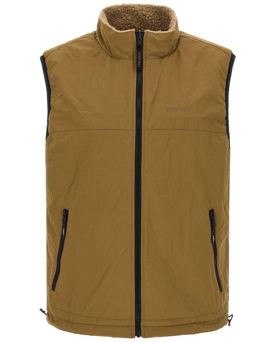 Gramicci Green Reversible Fleece Vest for men