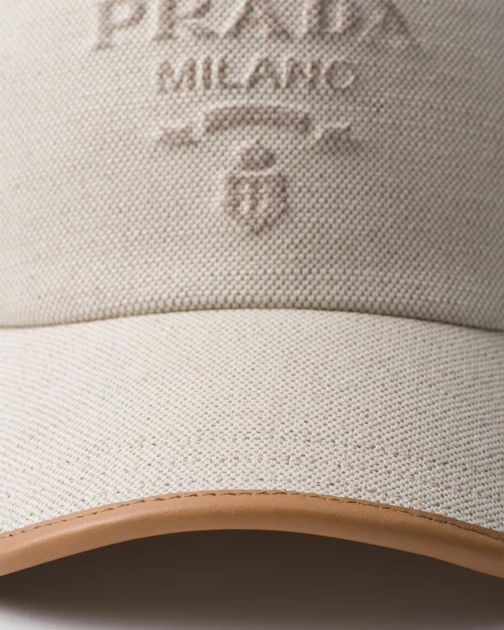 Prada White Logo-Debossed Baseball Cap