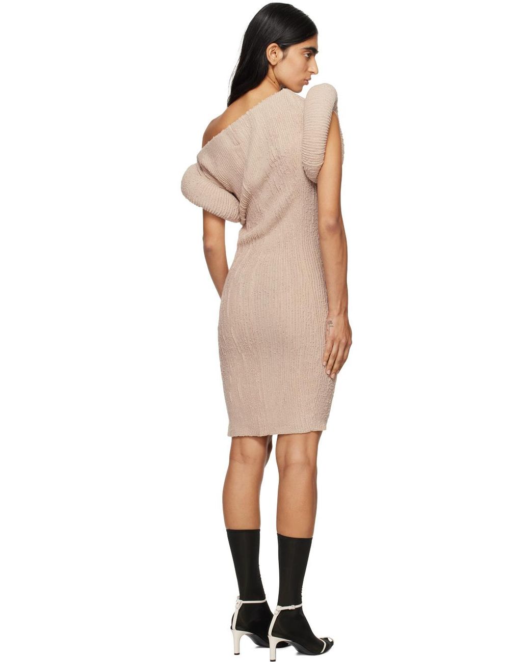 Acne Natural Chunky-Knit Mini Dress