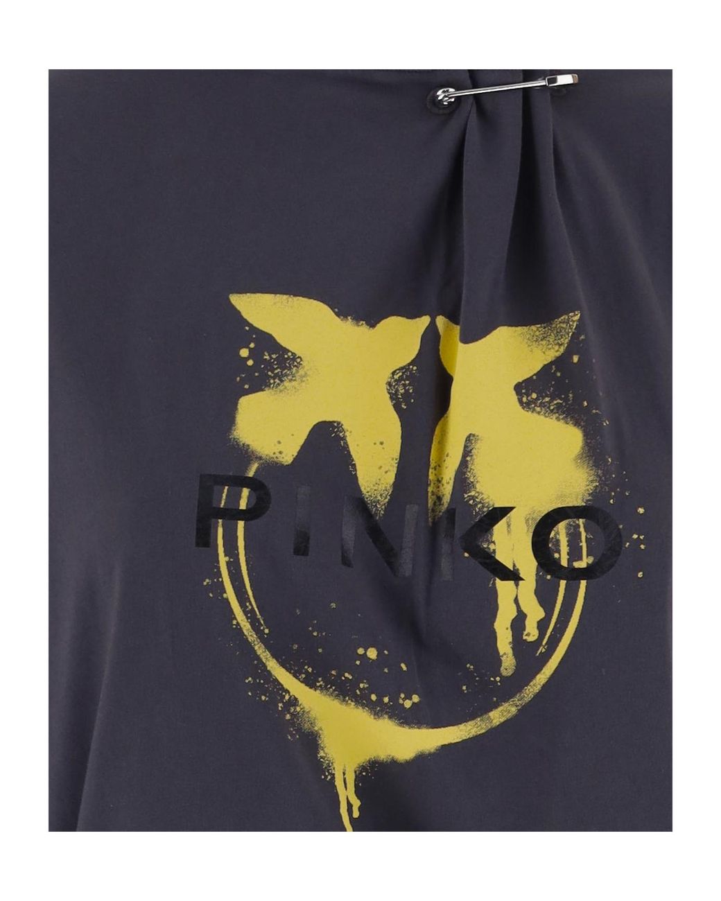 Pinko Blue Logo Print Long-Sleeve Top