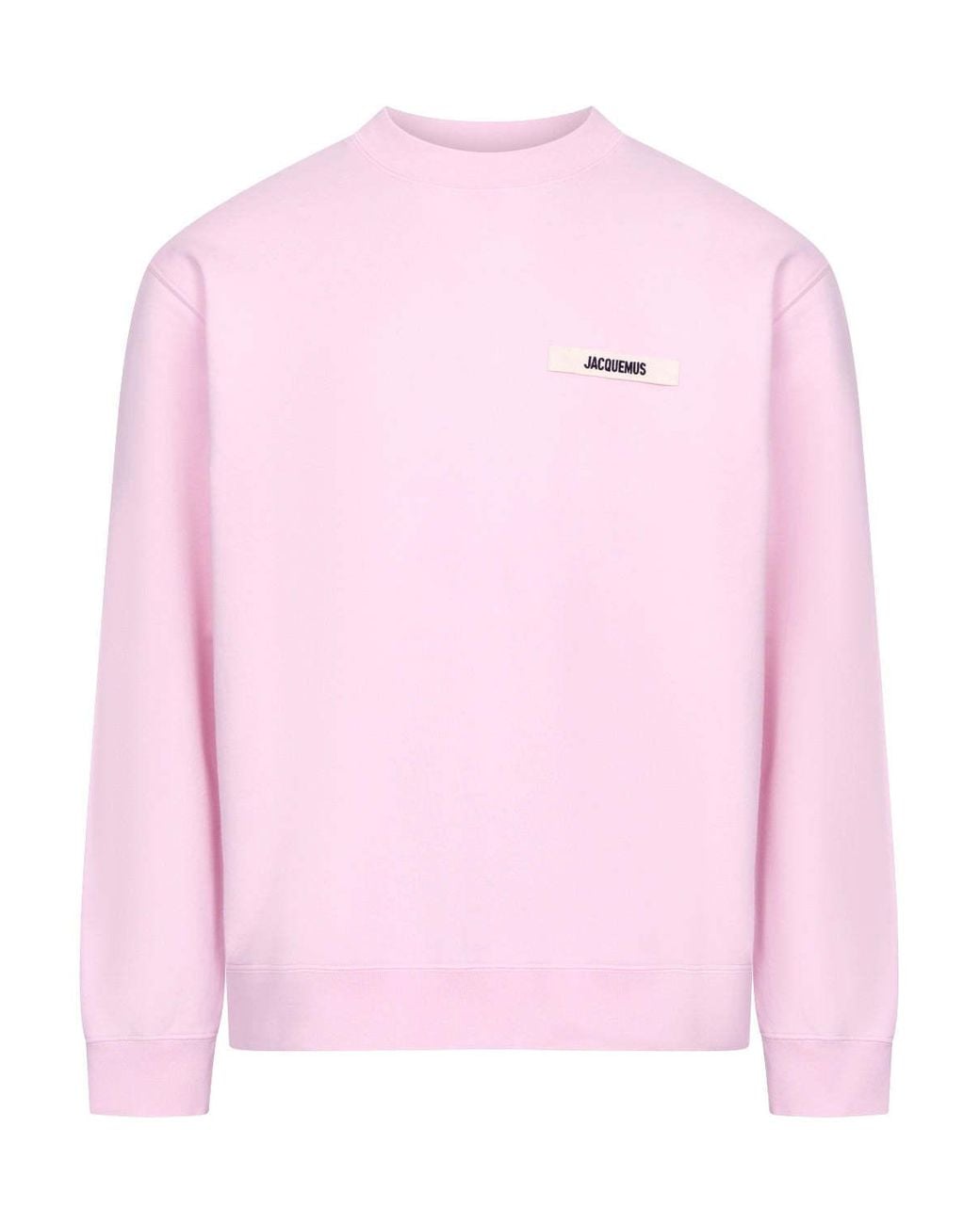 Jacquemus Pink Logo Patch Crewneck Sweatshirt for men