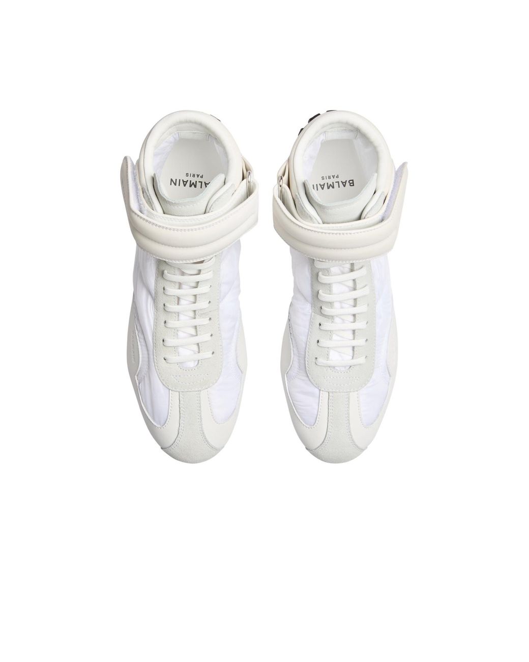 Balmain White Racing Mid-Top Trainers for men