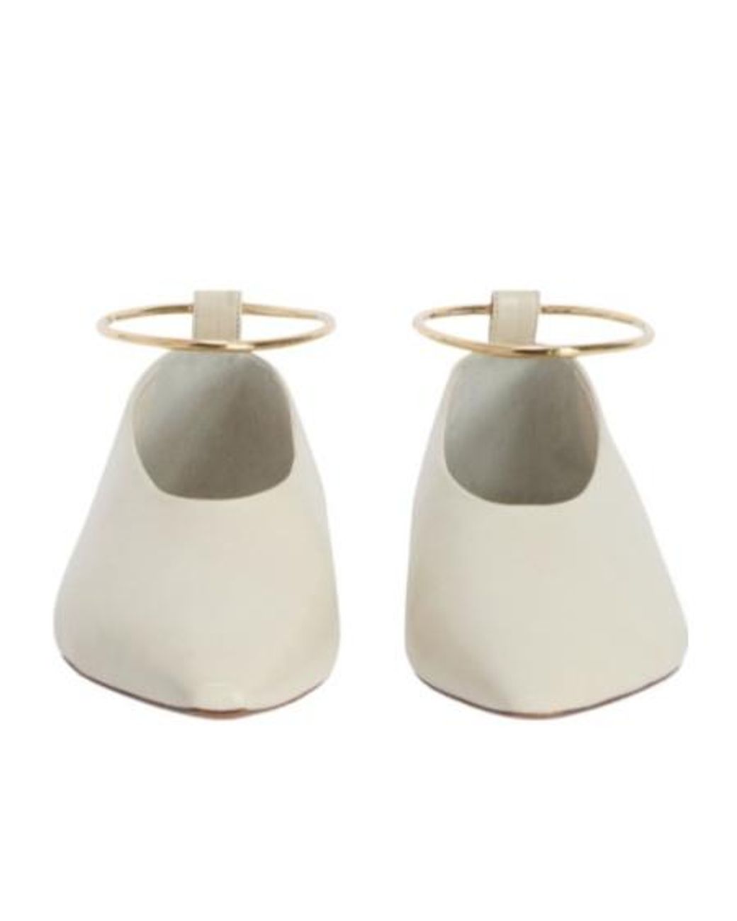 Jil Sander White Pointed Toe Ballerinas