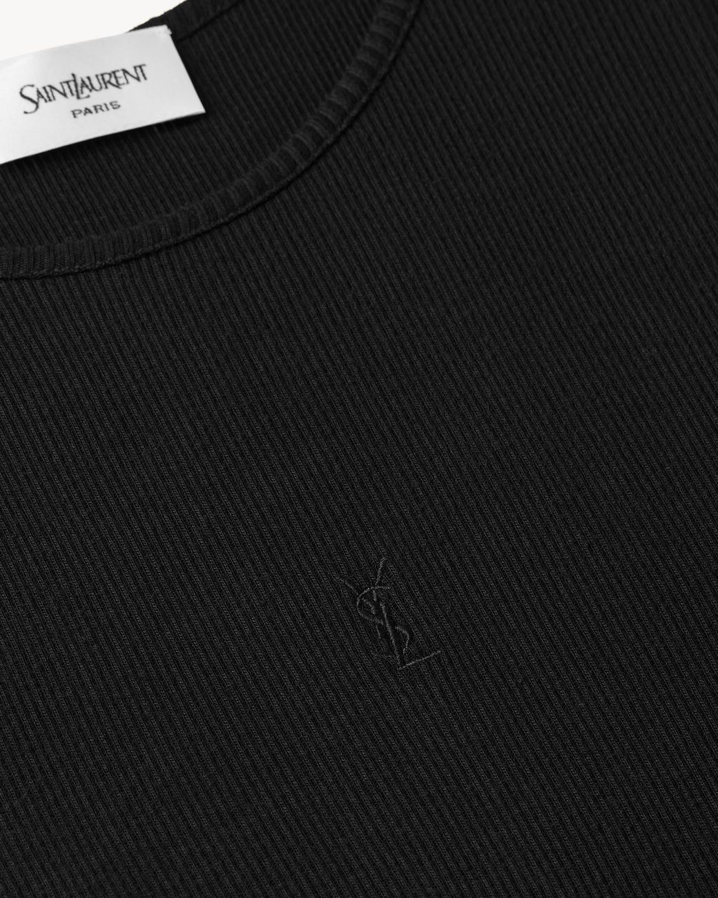 Saint Laurent Black Ribbed Knitted Dress