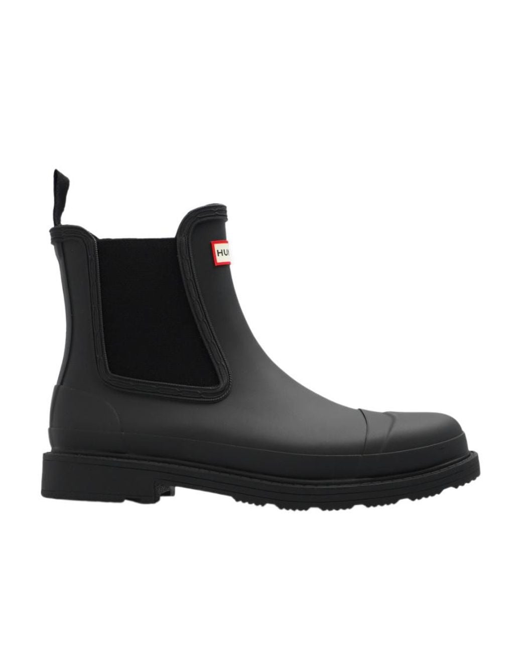 HUNTER Commando Chelsea Ankle Boots in Black | Lyst UK