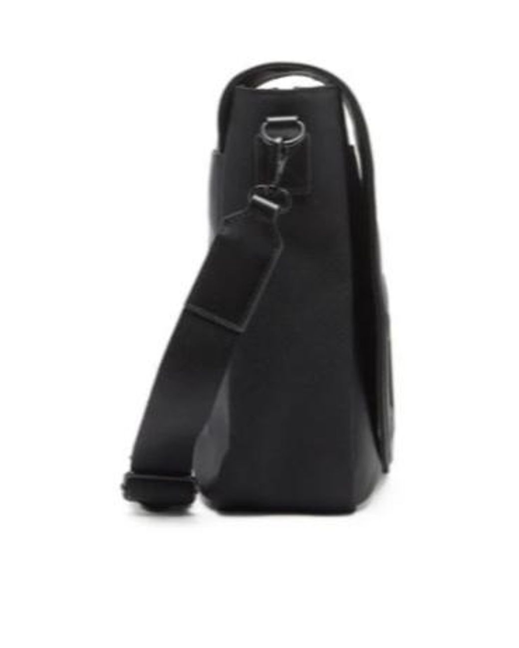 DIESEL Black 1Dr Messenger Embossed Flap Bag for men