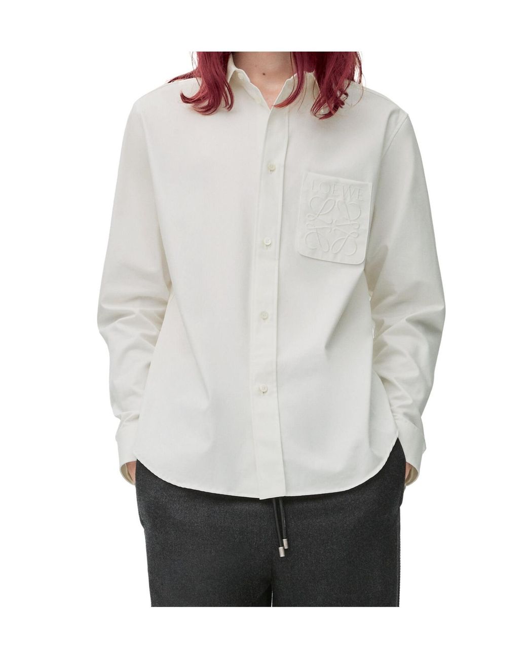 Loewe White Lightweight Poplin Shirt for men