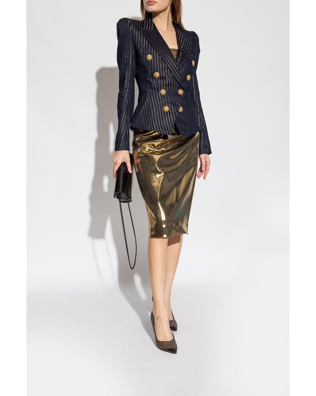 Balmain Multicolor Monogrammed Pointed-Toe Pumps