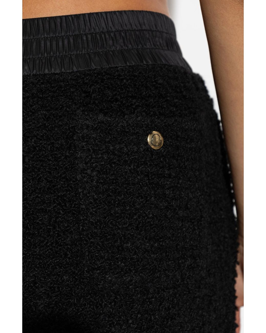 Moncler Black Textured Wide-Leg Pants