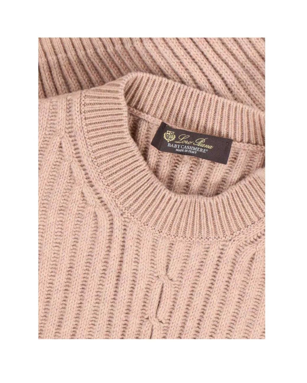 Loro Piana Pink Plane Tree Crewneck Jumper