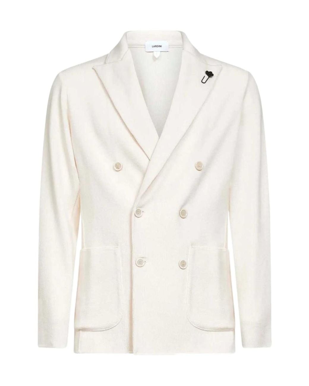 Lardini White Long-Sleeve Blazer for men