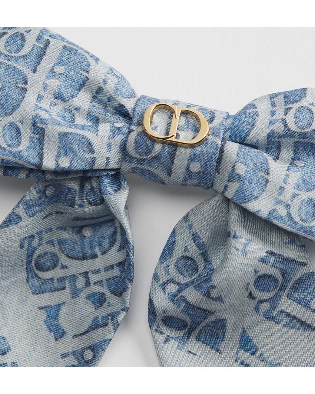 Dior Blue Infini Denim Large Twist Bow