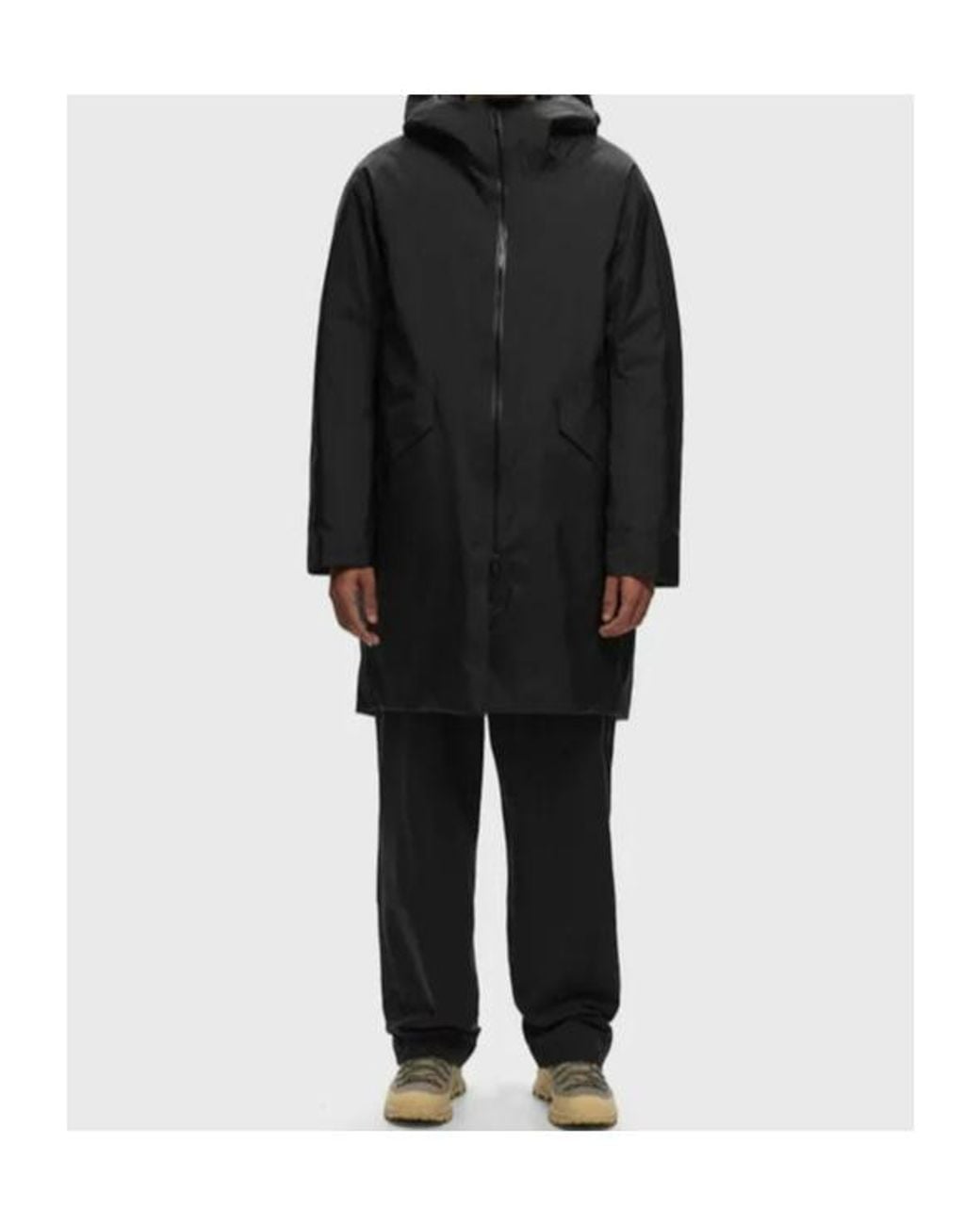 Veilance Blue Hooded Longline Coat for men