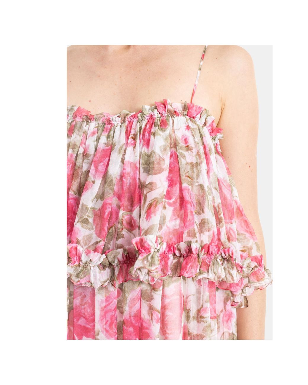 Chloé Pink Thin-Strap Long Dress
