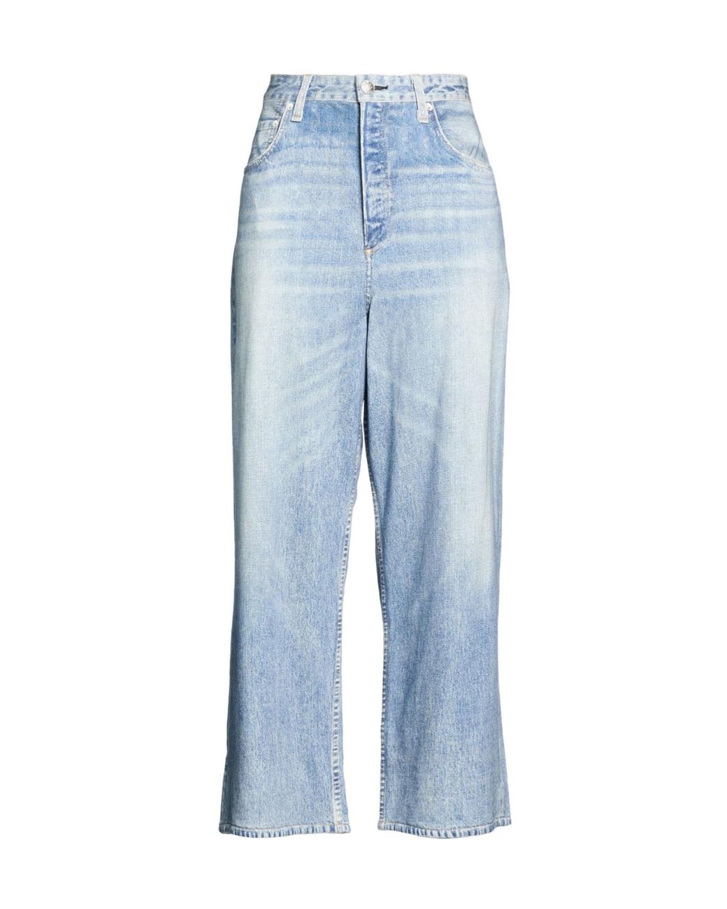 Rag & Bone Blue Light-Wash Wide-Leg Jeans