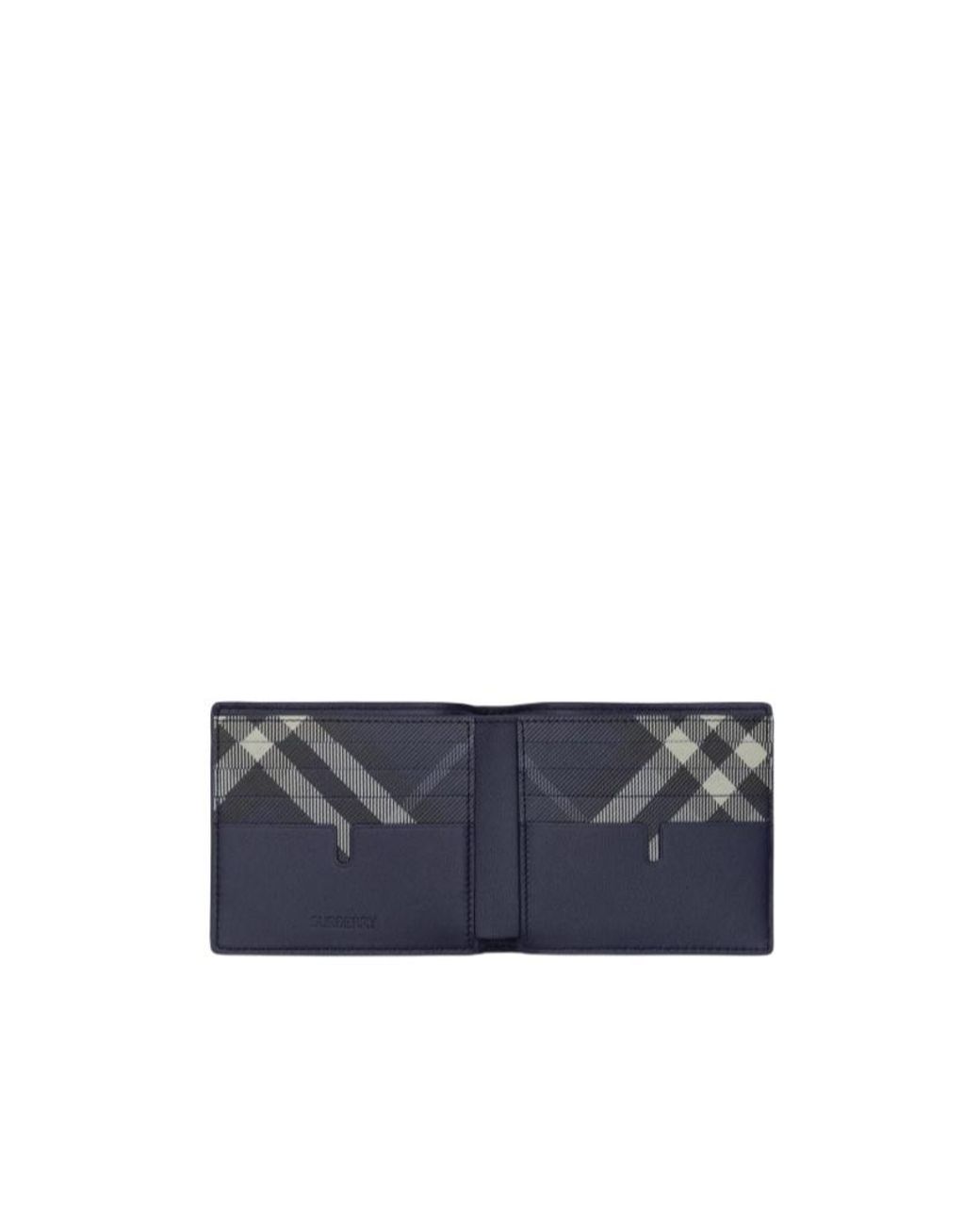 Burberry Blue Pop Check Bifold Wallet for men