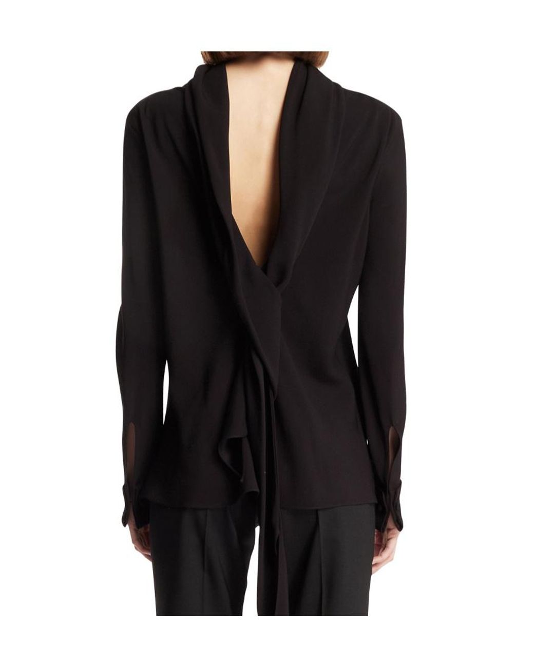 The Row Black Evo Draped Tie Top