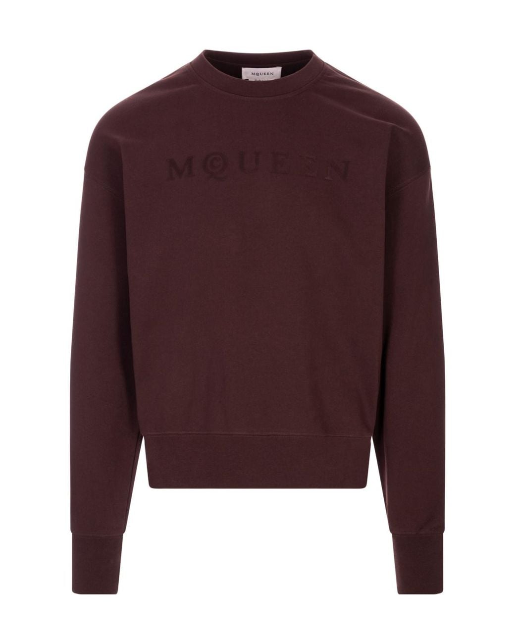 McQueen Purple Logo Printed Crewneck Sweatshirt for men