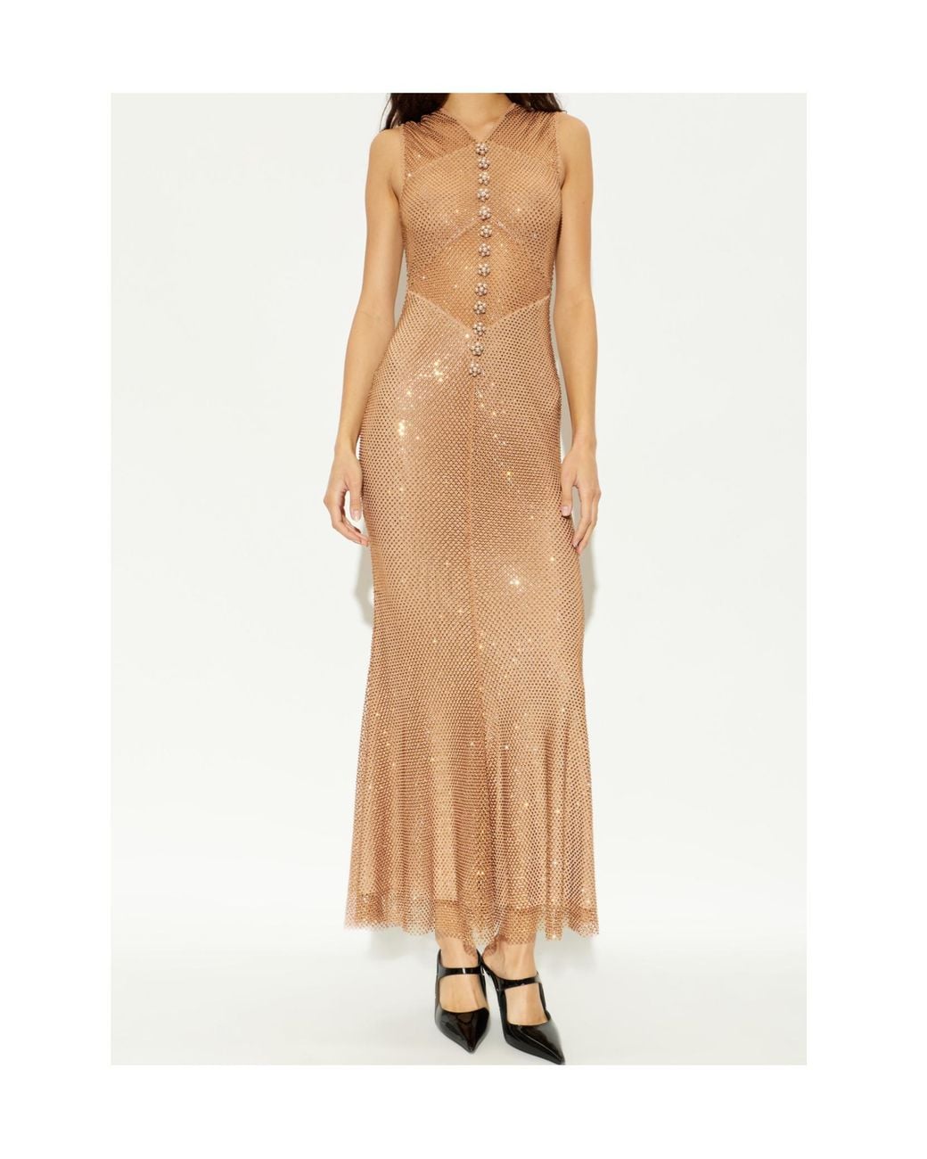Self-Portrait Natural Sleeveless Dress