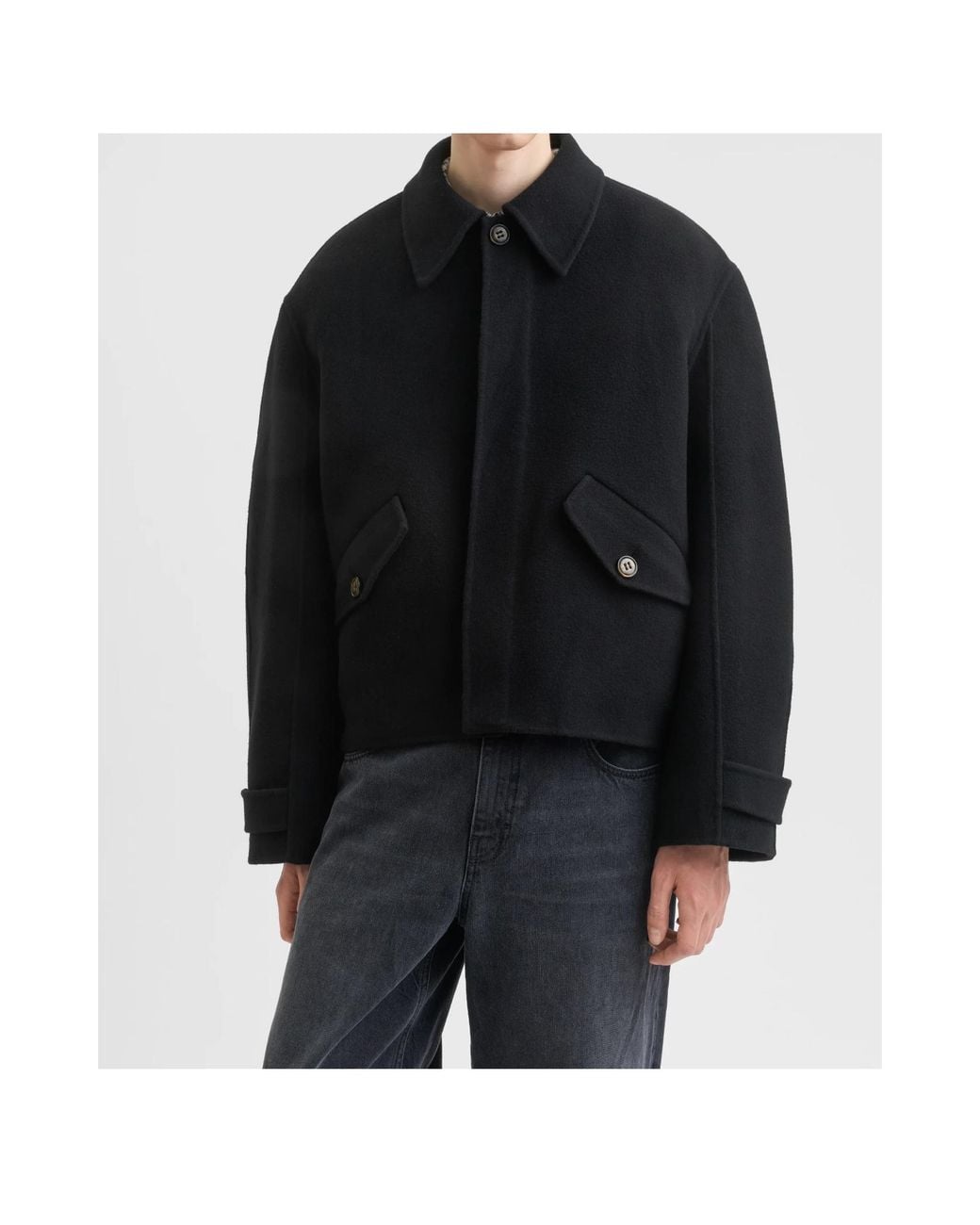 Séfr Black Séfr Relaxed Wool Jacket for men