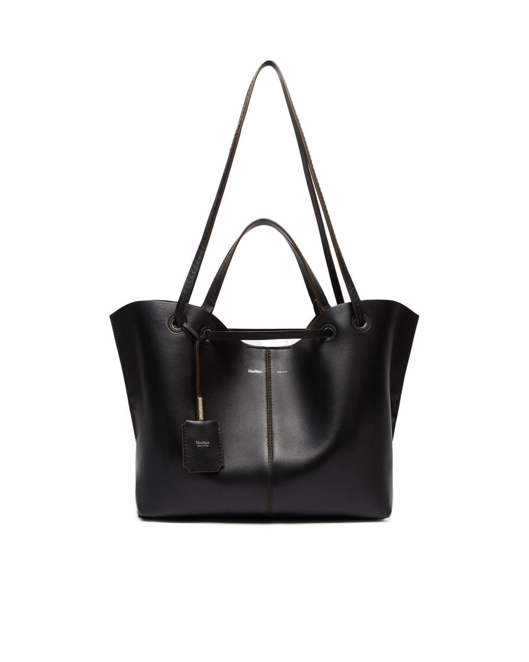 Max Mara Black Double Nappa-Leather Shopper Bag