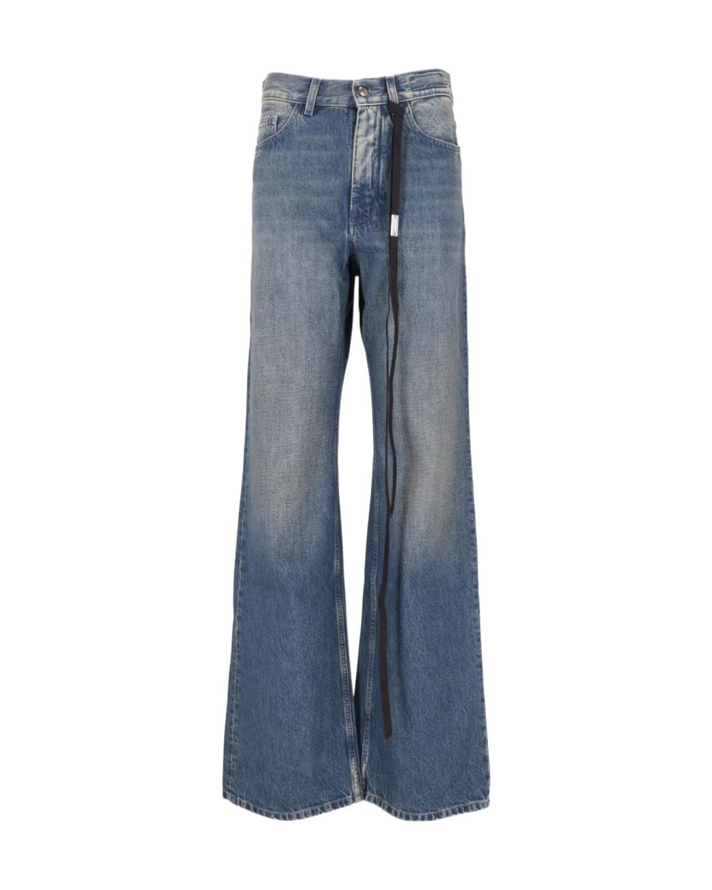 Ann Demeulemeester Blue Stonewashed Wide-Leg Jeans
