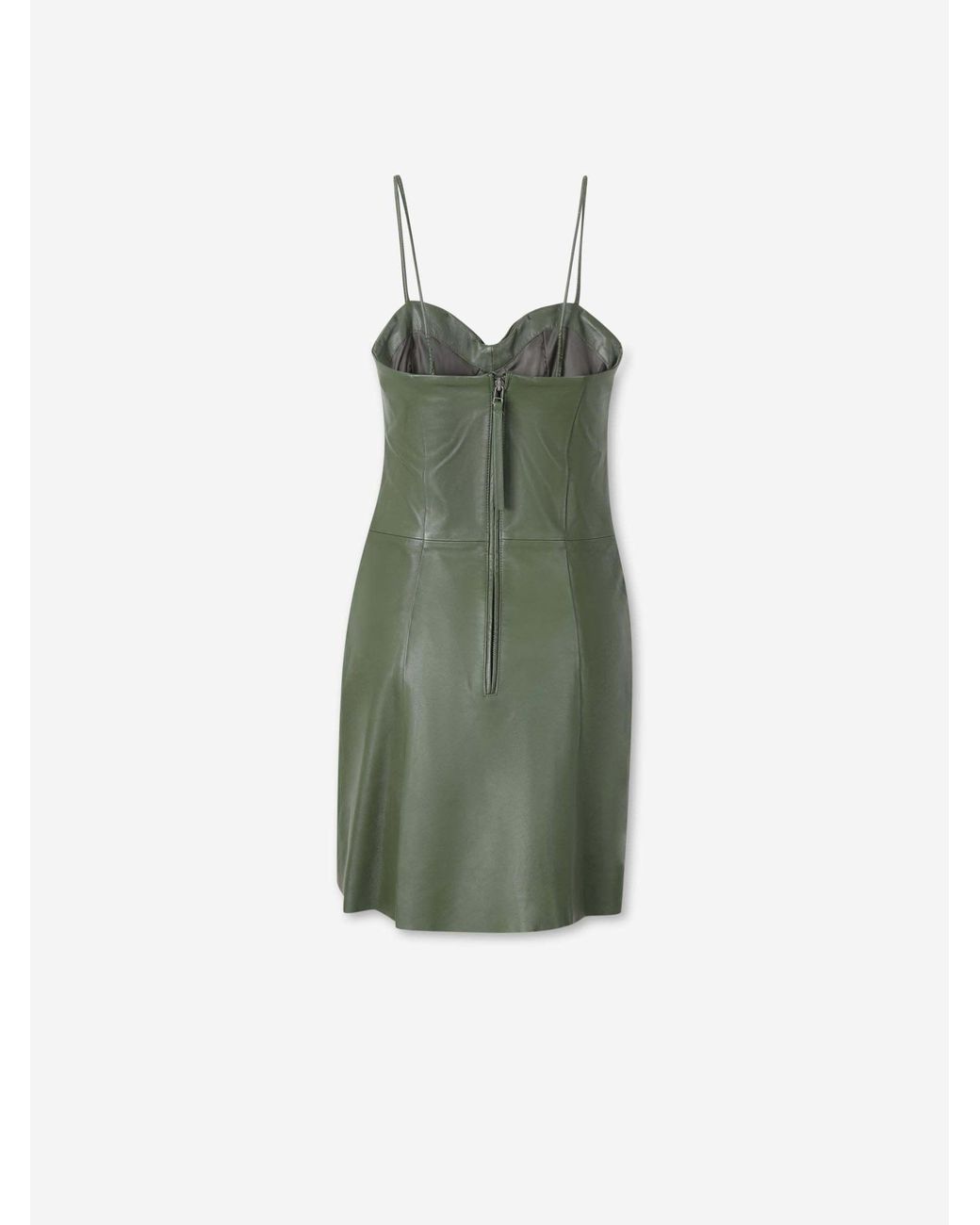 Farm Rio Green Leather Mini Dress