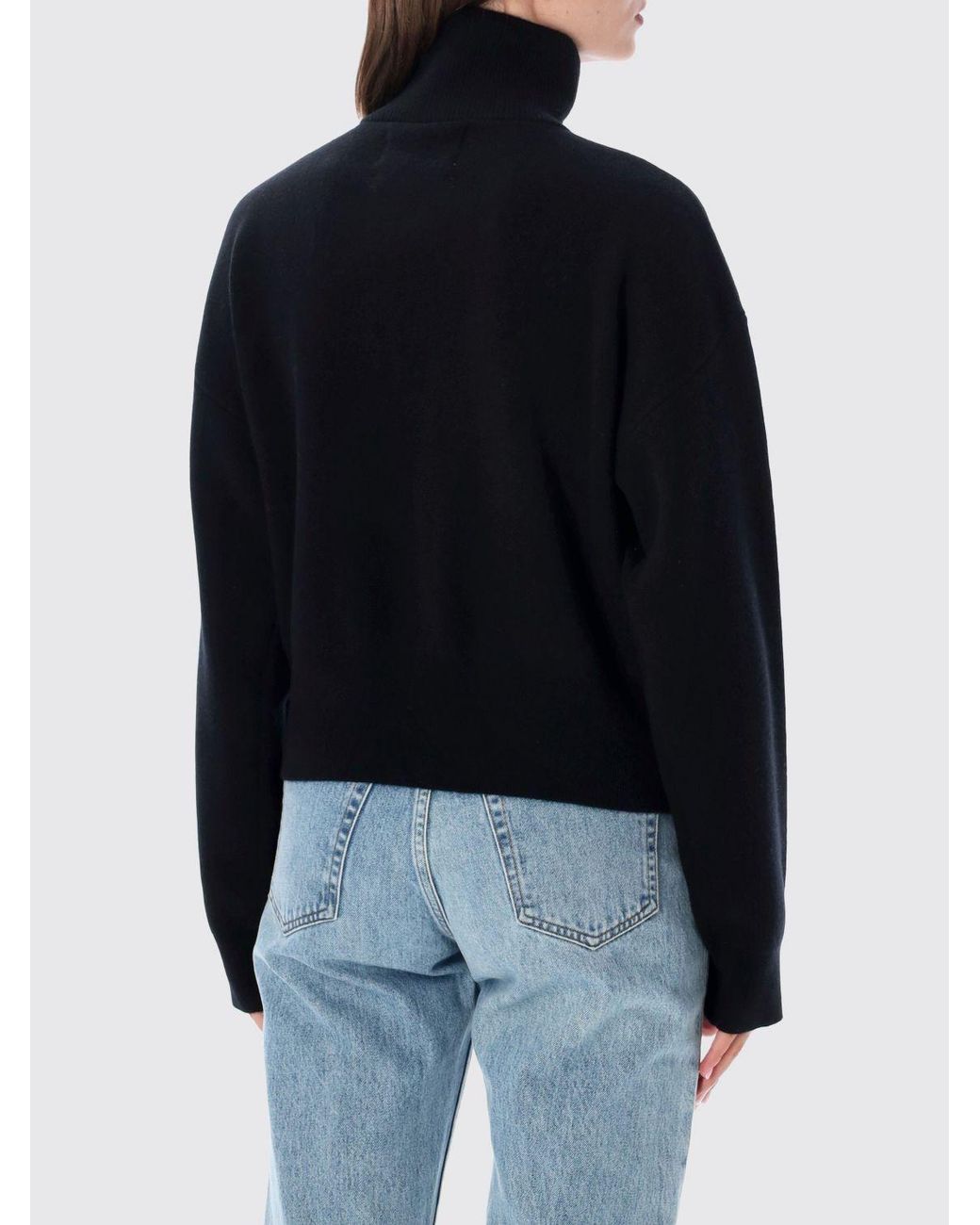 Extreme Cashmere Black N385 Xtra Cute High-Neck Zip Cardigan