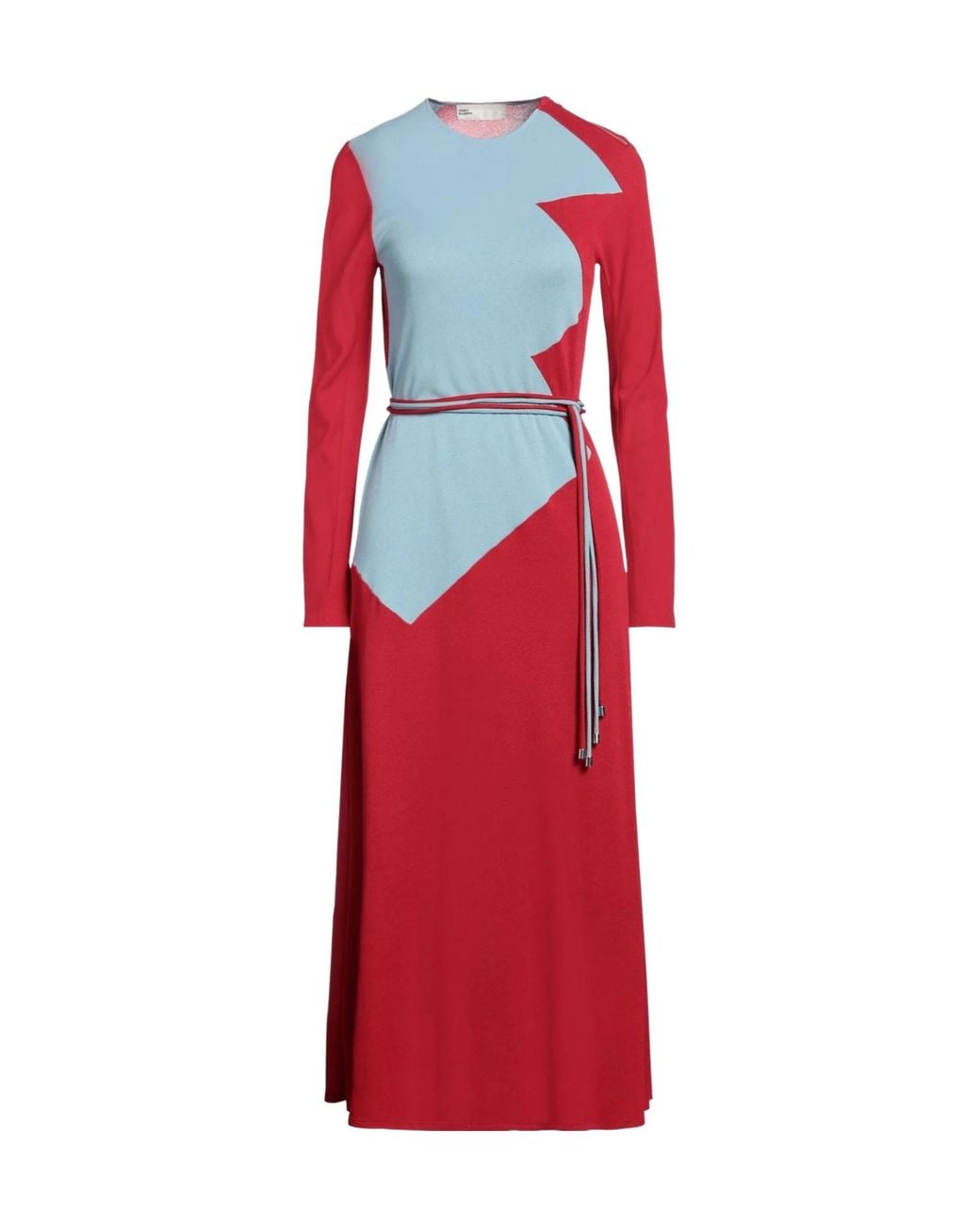 Tory Burch Red Two-Tone Lotus Leaf Skirt